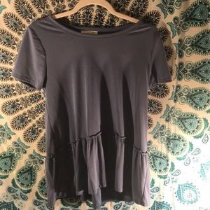 Indigo ruffle shirt